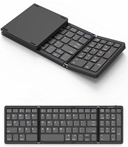 ワイヤレスキーボード 折りたたみ式 iPad Bluetooth キーボード テンキー搭載 薄型 3台デバイス対応 コンパクト無線 静音 小型 キーボー