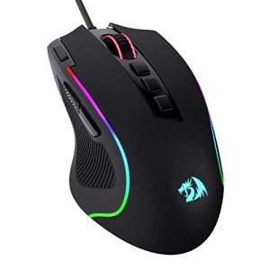 Redragon M612 Predator RGB ゲーミングマウス 8000 DPI 有線光学ゲーマーマウス 11個のプログラム可能なボタン & 5つのバックライトモー