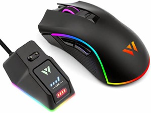 【WizarD】充電ステーション付ワイヤレスゲーミングマウス 無線 10000DPI 低遅延 MK21C1【日本人スタッフによる安心】