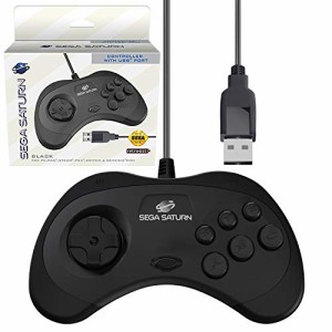 セガ公認 サターン ゲームパッド コントローラー Official Sega Saturn USB Controller 8-Button Arcade Pad Black for PC/Mac/Steam