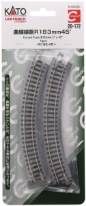 KATO Nゲージ ユニトラックコンパクト曲線線路R183-45° 4本入 20-172 鉄道模型用品