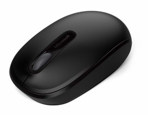 マイクロソフト ワイヤレス モバイル マウス 1850 U7Z-00007 : 小型 利き手を問わないデザイン 光学式 USBレシーバー接続 ( ブラック ) W