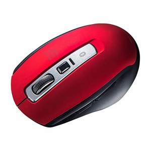 サンワサプライ 静音Bluetooth 5.0 ブルーLEDマウス（レッド） MA-BTBL162R