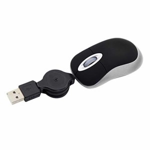 DIWOSHE 超小型マウス USB有線 3ボタン 格納式 伸縮マウス ケーブル収納型 USB巻き取り式 光学式 小型 ミニ Sサイズ リール付き 子供 携