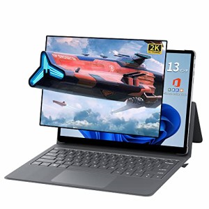 2in1タブレットPC【Win 11】【MS 2019 office 標準搭載】13インチ QHD (2160×1440) 2K解像度 高級金属シェル 2in1 ノートPC 第11世代イ