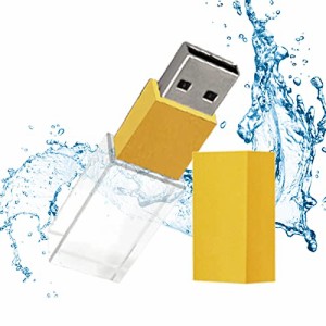 USBメモリー スティック 2.0大容量 64GBフラッシュメモリ ブルーライト付き 水晶ガラス製 おしゃれ かわいい 小型 コンパクト 防水 防塵 