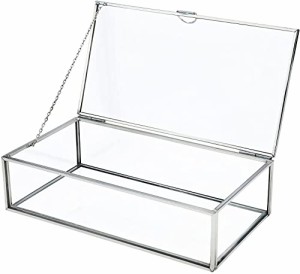 8MILELAKEヴィンテージ アクセサリーボックス ショーケース ガラス製 ディスプレイ 小物入れ ジュエリーケース 透明 ジュエリーボックス 