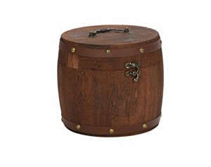 ほうねん堂 木箱 アンティーク 木樽 樽型 茶葉入れ 小箱 収納 小物入れ 復古調 ふた付き ボックス 雑貨 入れ