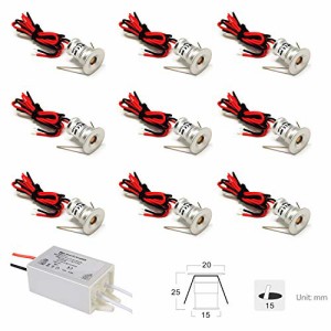 小さなLEDスポットライト9PCS12V 1Wキッチン、階段、クローゼット、廊下、DIY照明用の埋め込み式シーリングライト ウォームホワイトコー