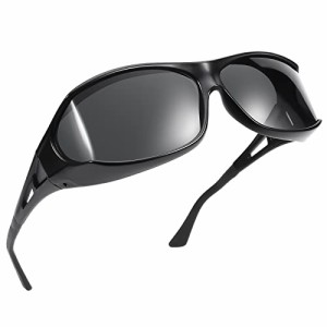 TINHAO オーバーグラス サングラス 運転用 偏光レンズ 大きめ メンズ スポーツサングラス レンズ曲がる メガネ対応 UV400保護 紫外線カッ