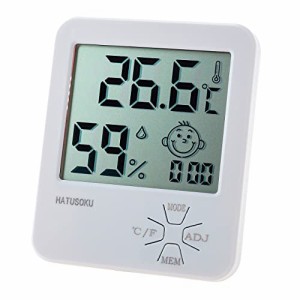 HATUSOKU デジタル温湿度計 温度計 湿度計 アラーム時計 快適度顔表示 (スタンダード)