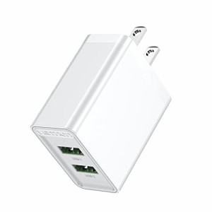 VENTION USB-A 2ポートUSB 急速 充電器 (18W/18W) QC3.0対応 高速充電器 携帯充電器 コンセント iOS/Android 対応 (ホワイト)