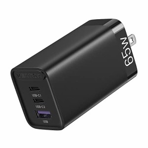 VENTION GaN 急速 充電器 3ポート (USB-C 2ポート＆USB-A 1ポート) 65W 出力対応 携帯充電器 コンセント ノートパソコン/タブレット/スマ