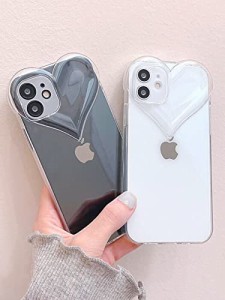 [saymi] Phoneケース ハート ソフト 透明 韓国 iphoneカバー 携帯ケース 携帯カバー スマホケース スマホカバー 可愛い おしゃれ 個性的 