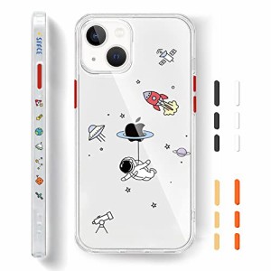 iPhone 14 ケース おしゃれ かわいい クリア おもしろ 宇宙飛行士 飛ぶ スマホケース 半透明 韓国風 人気 オシャレ 可愛い 創意 個性 面