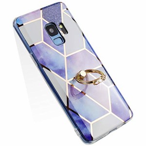 YUYIB Galaxy S9 SC-02K SCV38 用 ケース メッキ キラキラ ギャラクシーs9 用 カバー リング付き 大理石 キャラクター かわいい ディズニ