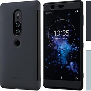 純正 ケース SONY Xperia XZ2 Premium ソニー エクスペリア プレミアム 手帳型 カバー スマホ ケース ブラック 黒 Black Style Cover Tou