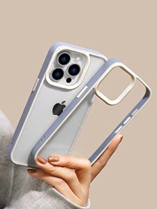 saymi's iPhoneケース おしゃれ 韓国 サイドカラー くすみブルー くすみカラー シンプル 透明 クリア スマホケース iphoneカバー 携帯ケ