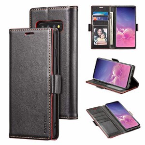 QLTYPRI Samsung Galaxy S10 Plus 用 ケース ギャラクシー S10 プラス スマホケース 手帳型 財布型 良い手触りPUレザー ビジネスマン向き
