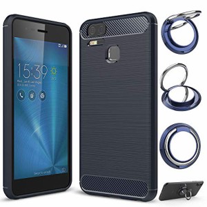 【スマホリングスタンド付】【GTO】ASUS ZenFone3 ZOOM ZE553KL ケース カバー Qi充電対応 ワイヤレス充電対応 炭素繊維 TPU シリコン素