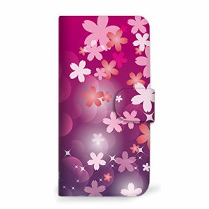 mitas XPERIA XZ3 SO-01L ケース 手帳型 桜 さくら パープル (406) SC-0181-PU/SO-01L