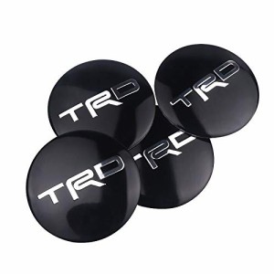 ハブセンターカバーステッカー 4PCS TRDレーシング56.5mm TRDステッカーホイールセンターハブキャップホイール防塵エンブレムカバーラベ