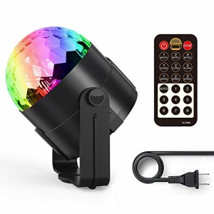 ディスコライト、Fooxonサウンドアクティブ化されたDJディスコライト回転ボールライト5W 8モードRGB LEDステージライト屋外祝日ダンスパ