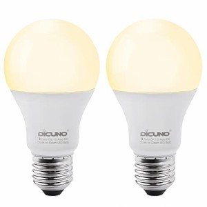 DiCUNO E26口金 LED電球 明るさセンサー 9W 60W相当 800lm 電球色 2700k 明暗センサー電球 明るさで点灯消灯 人感センサーなし 防犯ライ