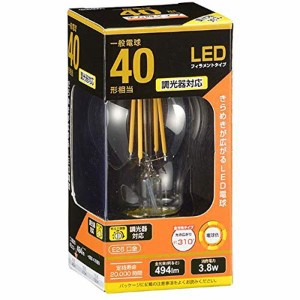 オーム電機 LED電球 フィラメントタイプ クリア(40形相当/494lm/電球色/E26/全方向配光310°/調光器対応) LDA4L/D C6