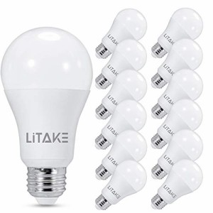 Litake(リテーク) LED電球 E26 120W形相当 昼白色 15W 一般電球形 広配光 1600lm 非調光 12個パック