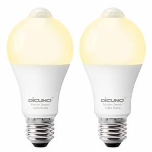 DiCUNO LED電球 E26口金 人感センサー 12W 100形相当 1100lm 電球色 2700K 明暗センサー付き 消し忘れ防止 赤外線センサー 自動点灯 高輝