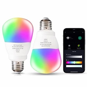 CHIPHY RGB LED電球、七色変換、10段階調光調色、9ワット、1400ルーメン 、WIFI操作、フロアランプ専用電球 省エネ 普段照明用 装飾照明 