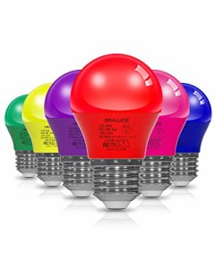 ORALUCE LED電球 カラー電球 E26口金 40W相当 5W 450lm 220度広配光 高演色 装飾電球 密閉器具対応 調光不可 小型電球 PSE認証 6色セット
