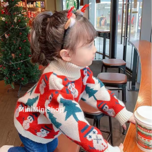 子供服 クリスマスセーター 冬 パーティー衣装 キッズ 動物柄 秋 冬 長袖 女の子 男の子 トップス 防寒  全2色