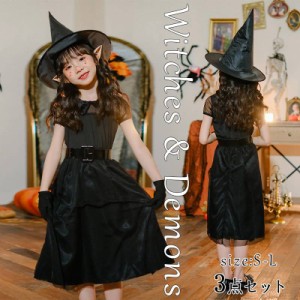 ハロウィン 衣装 女の子 子供 ハロウィン コスプレ 悪魔 魔女 妖精 巫女 3点セット ワンピース キッズ 子供用コスチューム 衣装 仮装 女