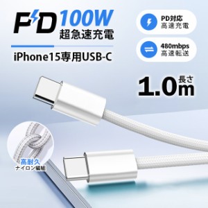 USB Type-C ケーブル 1m 最大100W iPhone15ケーブル PD急速充電 PD対応 タイプc usbケーブル 充電ケーブル Type-Cケーブル Android iphon
