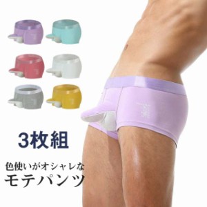 3枚セット ボクサーパンツ ボクサーブリーフ メンズ 下着 象の鼻型 オシャレ 細身 脇肉 通気性 プレゼント 男性 彼氏