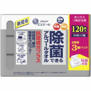 E除菌抗菌成分プラスボックスつめかえ40枚×3P × 12点[倉庫区分NO]