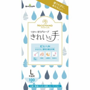 ナイスハンドきれいな手つかいきりグローブビニール100枚入L[倉庫区分NO]