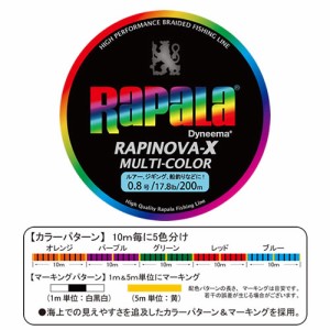 ラパラ ラピノヴァX マルチカラー 200m (2.0号〜3.0号) PEライン