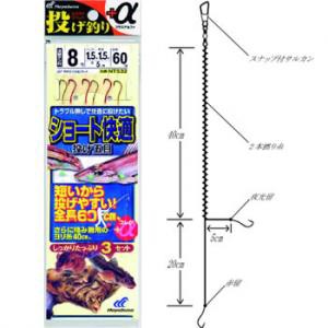 ハヤブサ ショート快適 投げ五目 NT532 (投げ釣り 五目釣り 仕掛け)