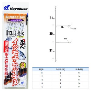 ハヤブサ 投げの達人 イシモチ・アイナメ五目 MIX留 NB373 (投げ釣り仕掛け)