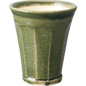 贈り物好適品 信楽焼　泡うまビアカップ グリーン Awauma‐n9