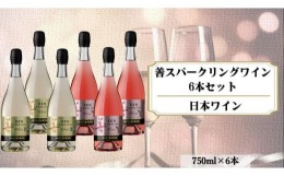 【ふるさと納税】善スパークリングワイン　6本セット（白×3本、ロゼ×3本　各750ｍｌ）