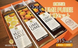 【ふるさと納税】丹波・梅ピューレ3種詰め合わせ UMEUME（梅）・YUZUUME（柚子梅）UMEBERRY（梅ベリー） 京都 丹波 完熟梅 無添加 5倍希