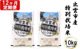 【ふるさと納税】特別栽培米　出雲市産コシヒカリ　10 ｋｇ×12回　　定期便 12ヵ月　お米　【24-001】