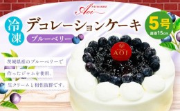 【ふるさと納税】冷凍デコレーションケーキ ブルーベリー 5号 15cm ケーキ フルーツ スイーツ 冷凍 菓子 お菓子 洋菓子 茨城県 守谷市 送