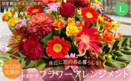 【ふるさと納税】【12回定期便】 おまかせフラワーアレンジメント 【L】 長崎市/Flowlie103 [LIR022]