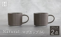 【ふるさと納税】【波佐見焼】Naturalシリーズ マグカップ M 2個セット （ブラック） マット【光春窯】 [XD82]