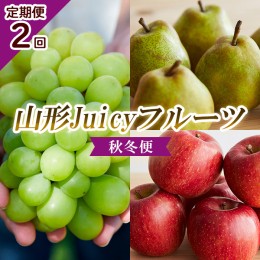 【ふるさと納税】【定期便2回】山形 Juicyフルーツ 秋冬便 【令和6年産先行予約】FU23-625